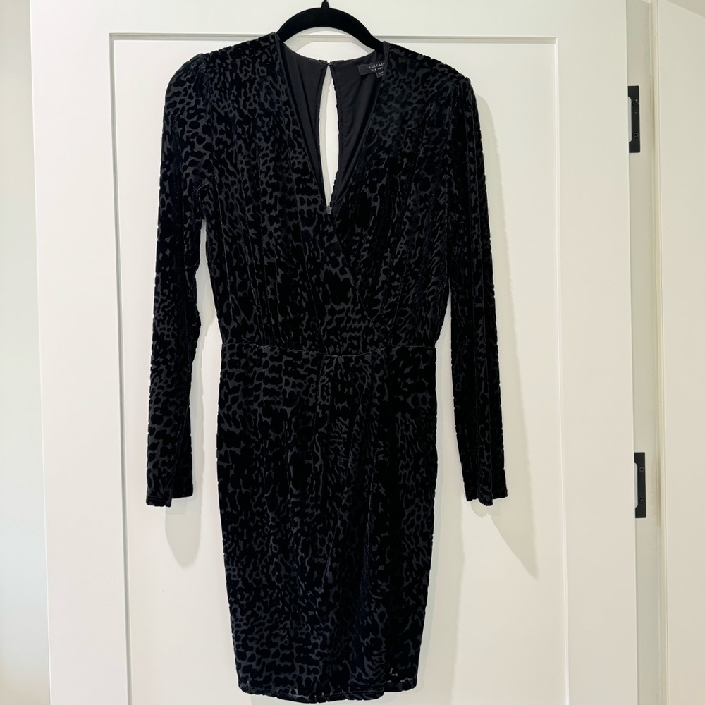 Allsaints velvet leopard party dress